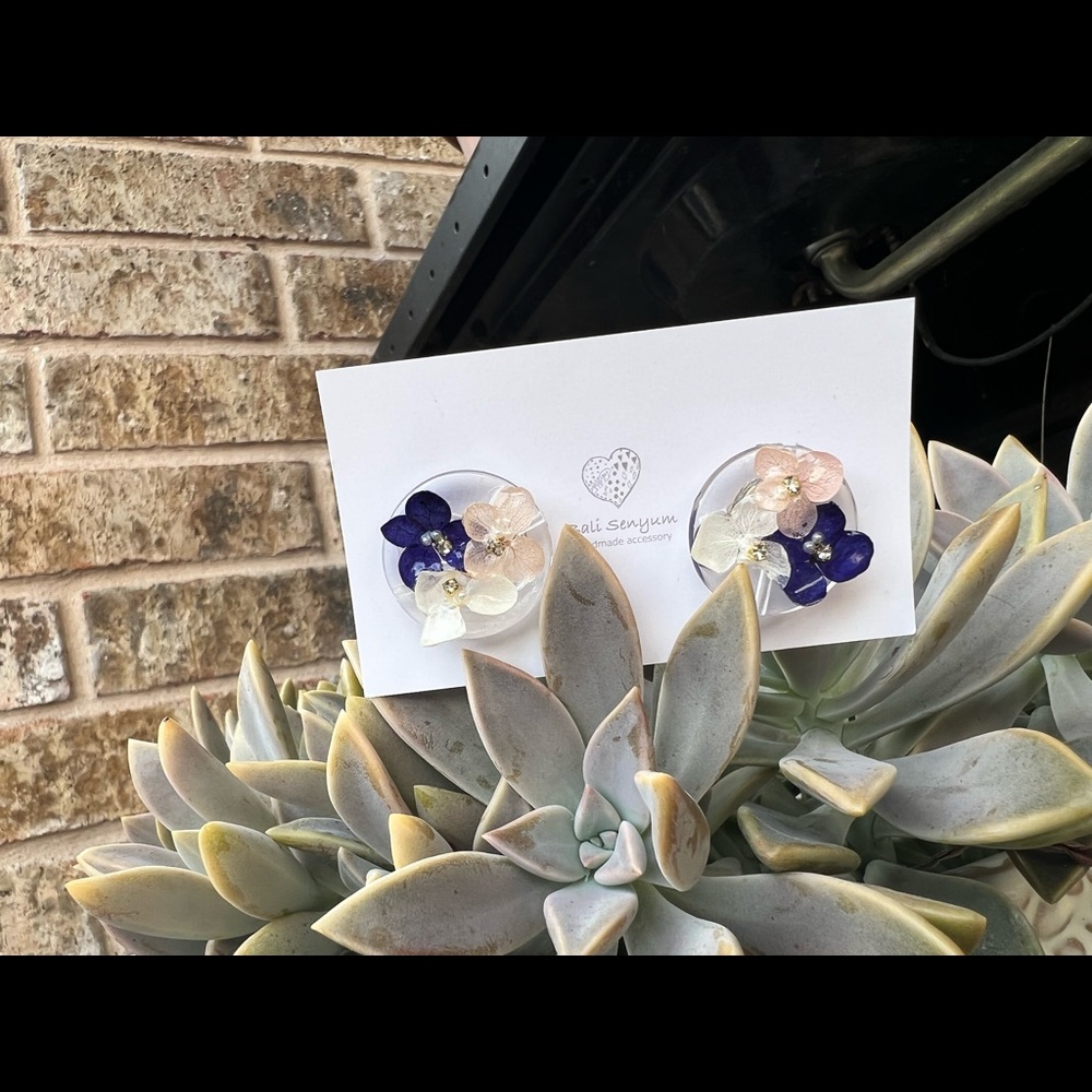 Handmade Real flower earrings